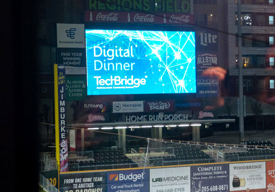 Digital Dinner stadium seats & jumbotron